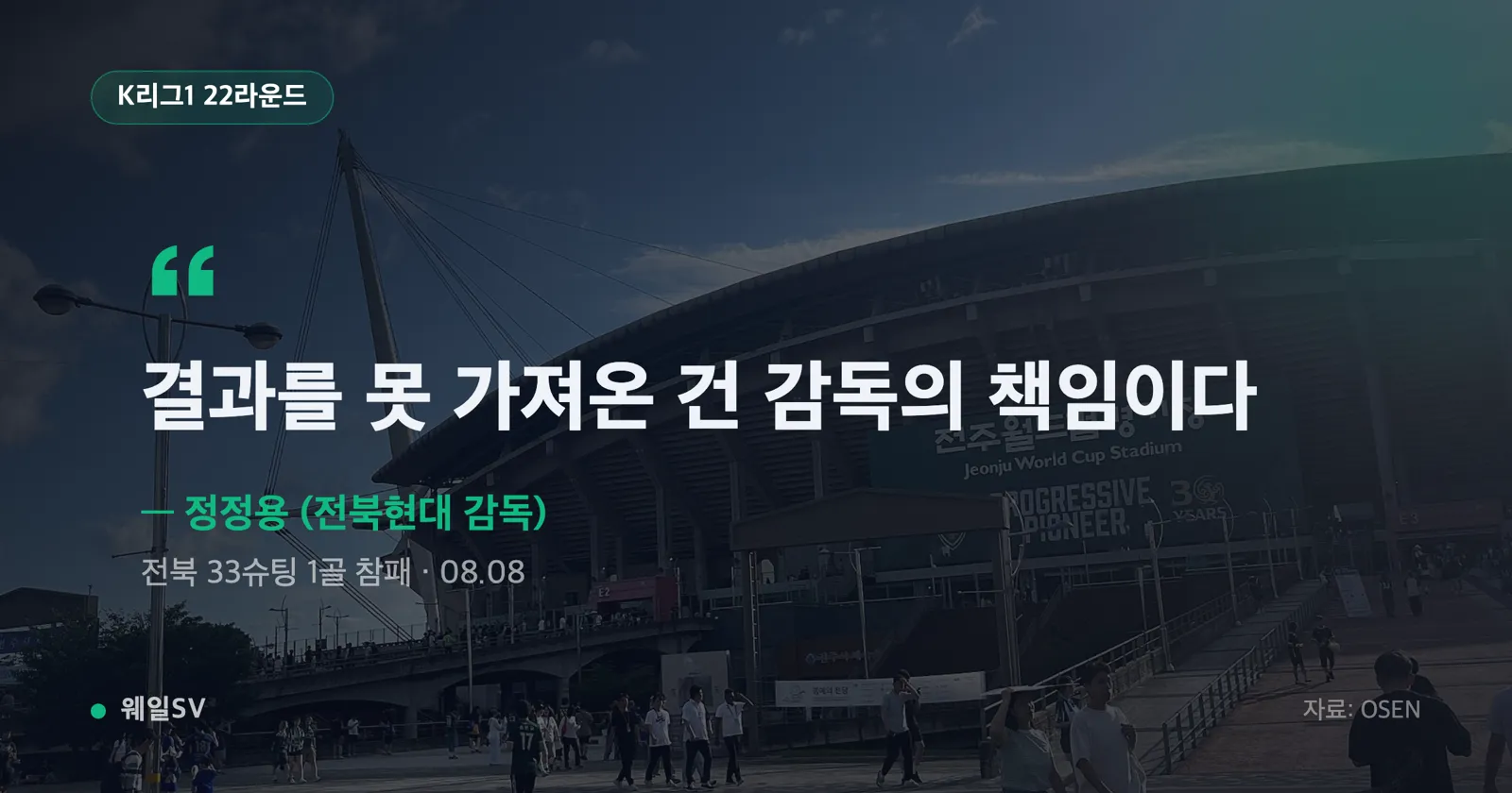 "It's the manager's responsibility"...Jung Jung-yong manager's apology, Negeba hat-trick with Jeonbuk 33 shots 1 goal